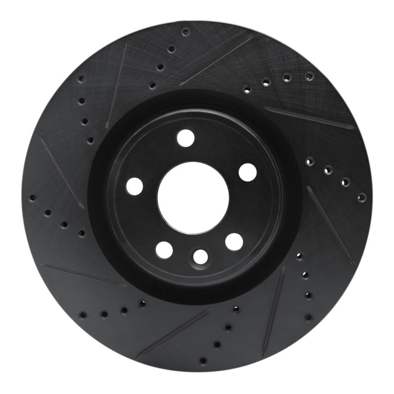 R1 Concepts R1 20-20 Jaguar F-Pace Front Left Drilled & Slotted Black Brake Rotor