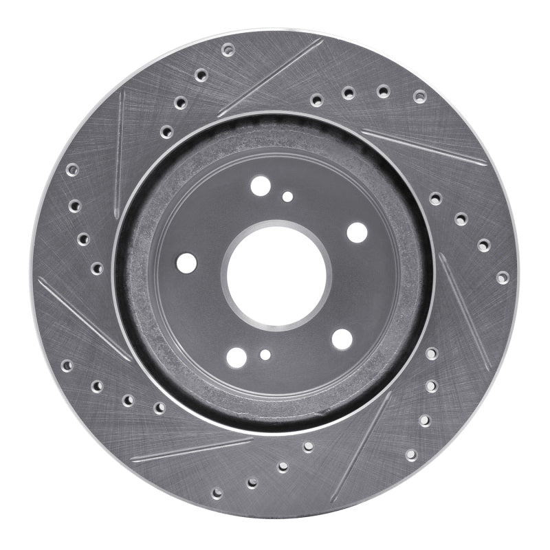 R1 Concepts R1 06-17 Suzuki Grand Vitara Front Right Drilled & Slotted Silver Brake Rotor
