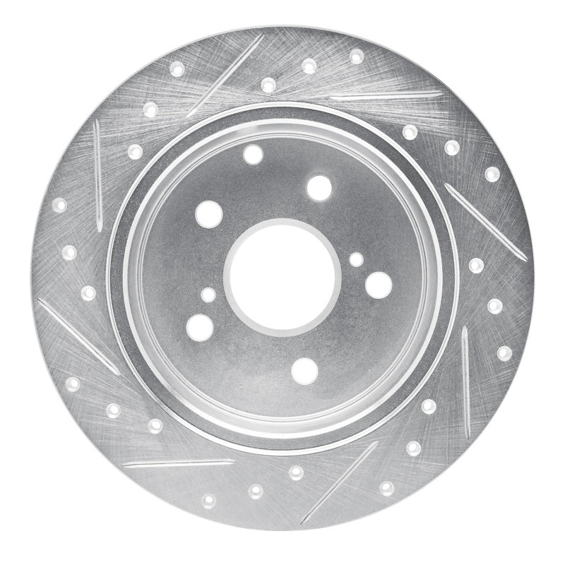R1 Concepts R1 09-13 Pontiac Vibe Rear Right Drilled & Slotted Silver Brake Rotor
