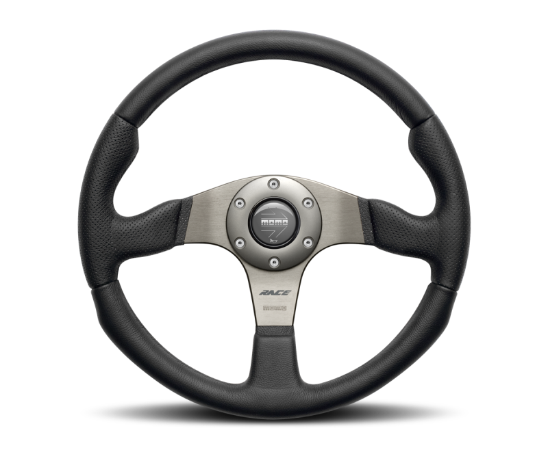Momo Race Steering Wheel 350 mm - Black Leather/Anthracite Spokes (1st Version)