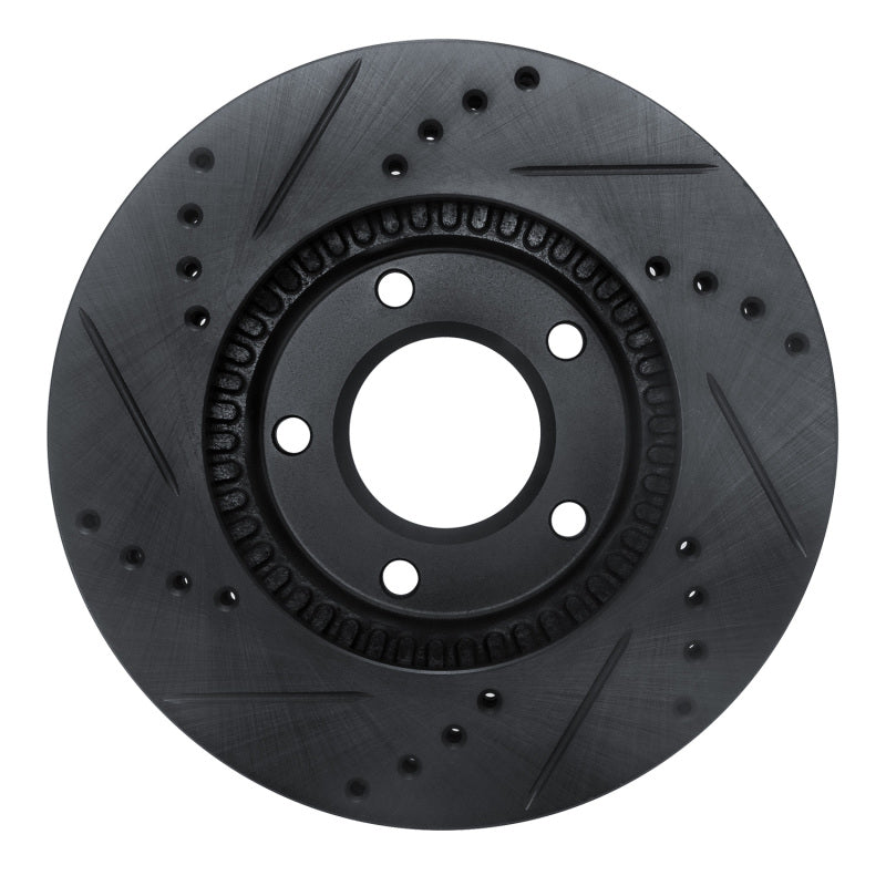 R1 Concepts R1 96-98 Mazda MPV Front Right Drilled & Slotted Black Brake Rotor