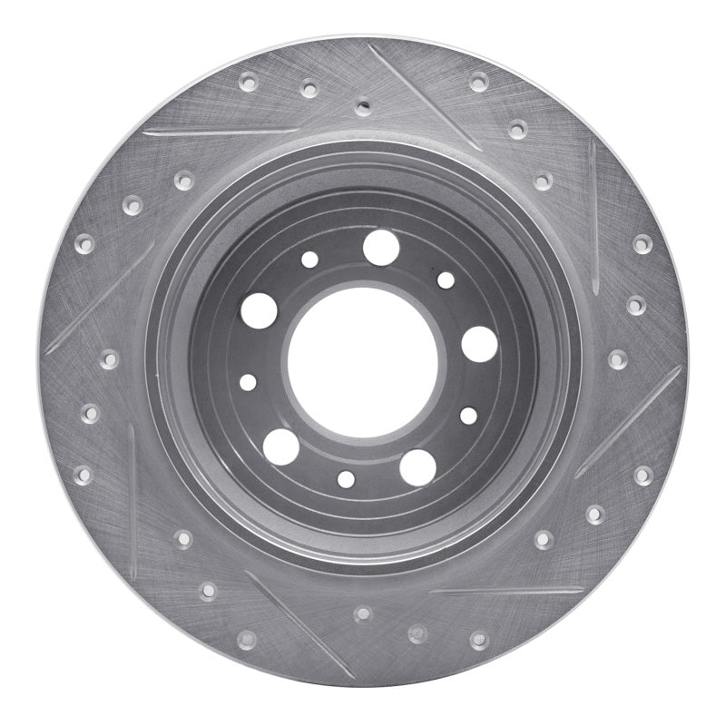 R1 Concepts R1 99-09 Volvo S60 Rear Left Drilled & Slotted Silver Brake Rotor