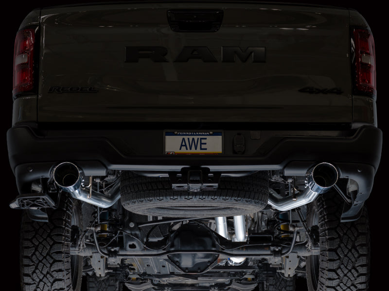 AWE Tuning 2025+ RAM 1500 3.0TT Rebel 0FG Cat-Back Exhaust w/ Chrome Silver Tips