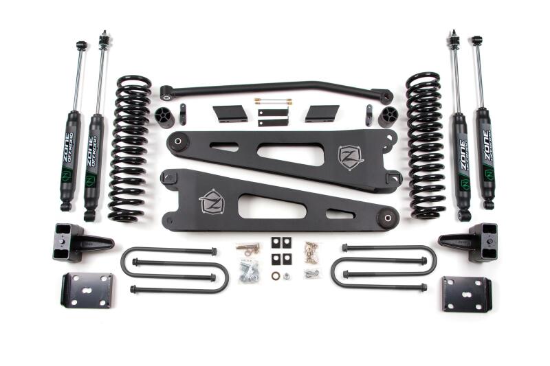 Zone Offroad 2011+ Ford Superduty 4in Radius Arm System - Gas w/Overload - Fox Shocks
