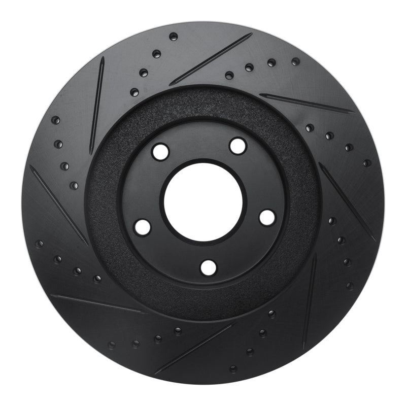 R1 Concepts R1 02-06 Infiniti I35 Front Right Drilled & Slotted Black Brake Rotor