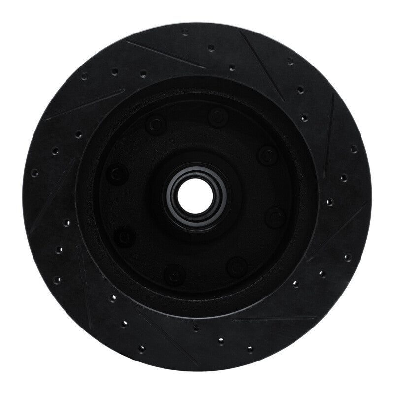 R1 Concepts R1 78-97 Dodge B200 / B200 Van / B250 Front Left Drilled & Slotted Black Brake Rotor