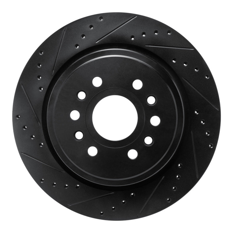 R1 Concepts R1 21-25 Jeep Wagoneer L Rear Left Drilled & Slotted Black Brake Rotor