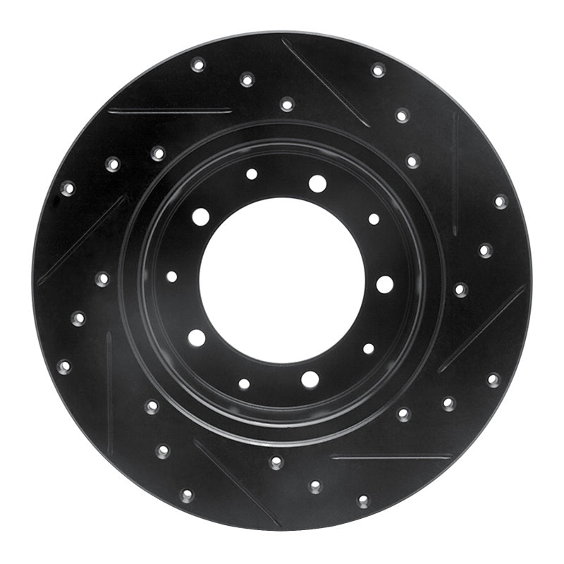 R1 Concepts R1 74-16 Land Rover Range Rover Rear Left Drilled & Slotted Black Brake Rotor