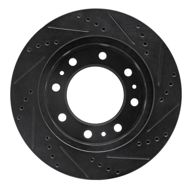R1 Concepts R1 06-11 Cadillac DTS Front Left Drilled & Slotted Black Brake Rotor