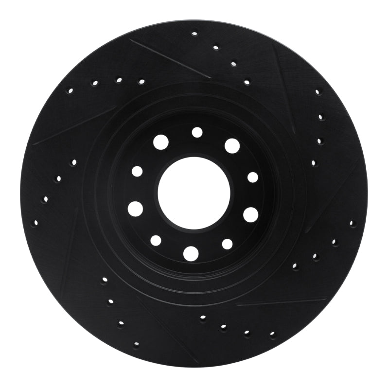 R1 Concepts R1 05-09 Ford Freestyle Front Left Drilled & Slotted Black Brake Rotor