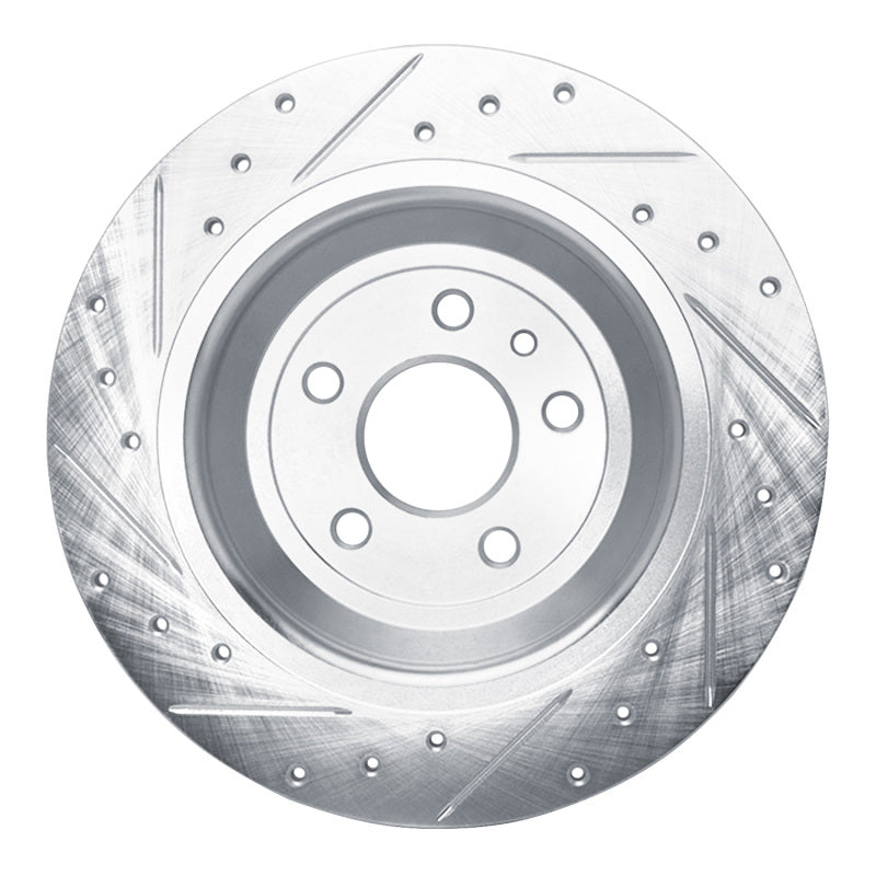 R1 Concepts R1 13-20 Ford Fusion Rear Right Drilled & Slotted Silver Brake Rotor