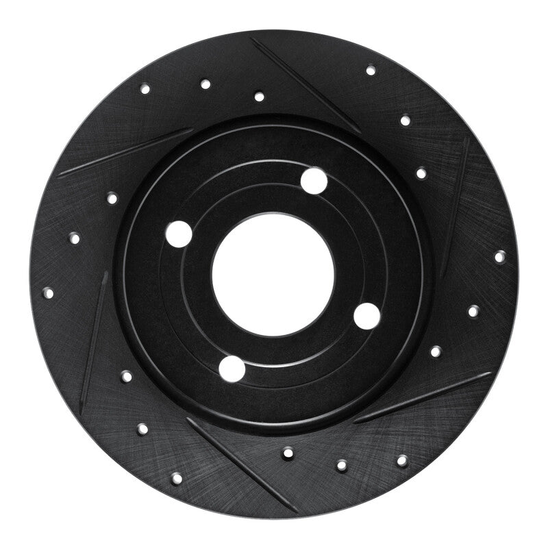 R1 Concepts R1 18-22 Ford Ecosport Rear Right Drilled & Slotted Black Brake Rotor