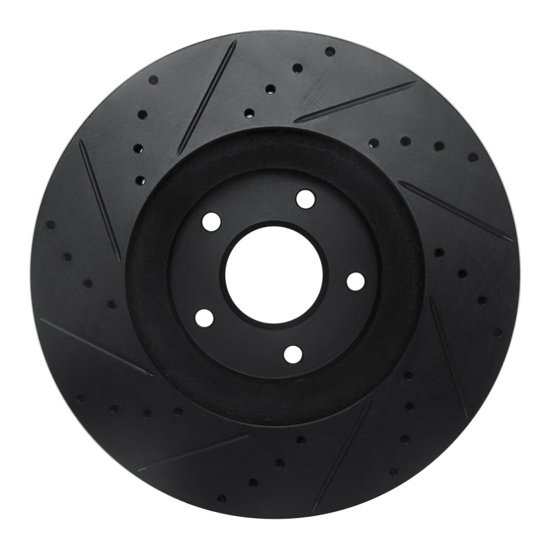 R1 Concepts R1 03-05 Nissan Maxima Front Right Drilled & Slotted Black Brake Rotor