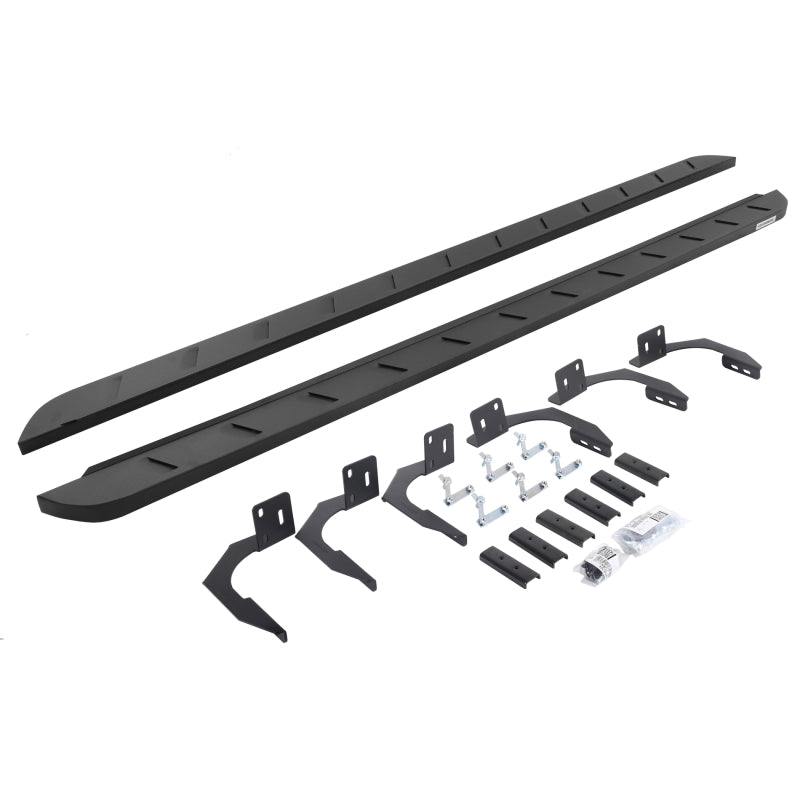 Go Rhino 09-14 Dodge Ram 1500 QC 4DR RB10 Slim Running Boards Kit (Incl. Brackets) - Tex. Blk