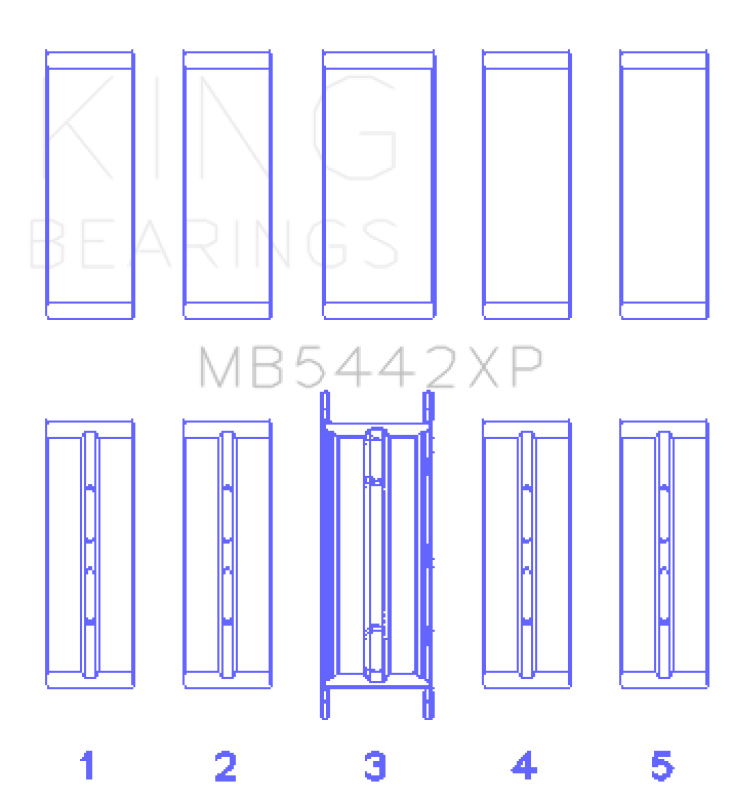 King Engine Bearings King 07-09 Mazdaspeed 3 L3-VDT MZR DISI (t) Duratec High Performance Main Bearing Set - Size +0.25mm