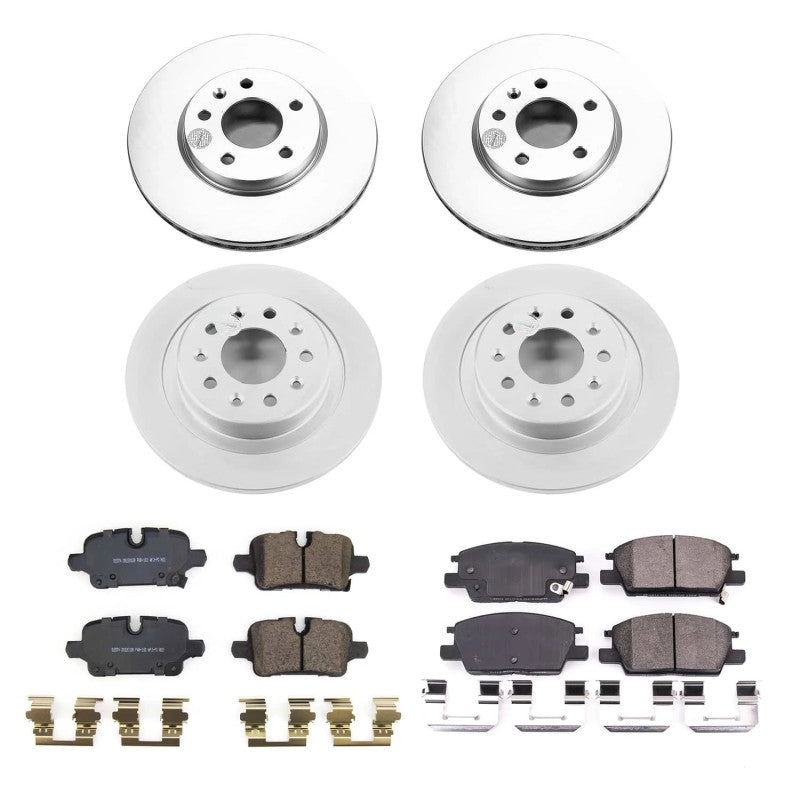 PowerStop Power Stop 2020 Chevrolet Malibu Front & Rear Z17 Coated Brake Kit
