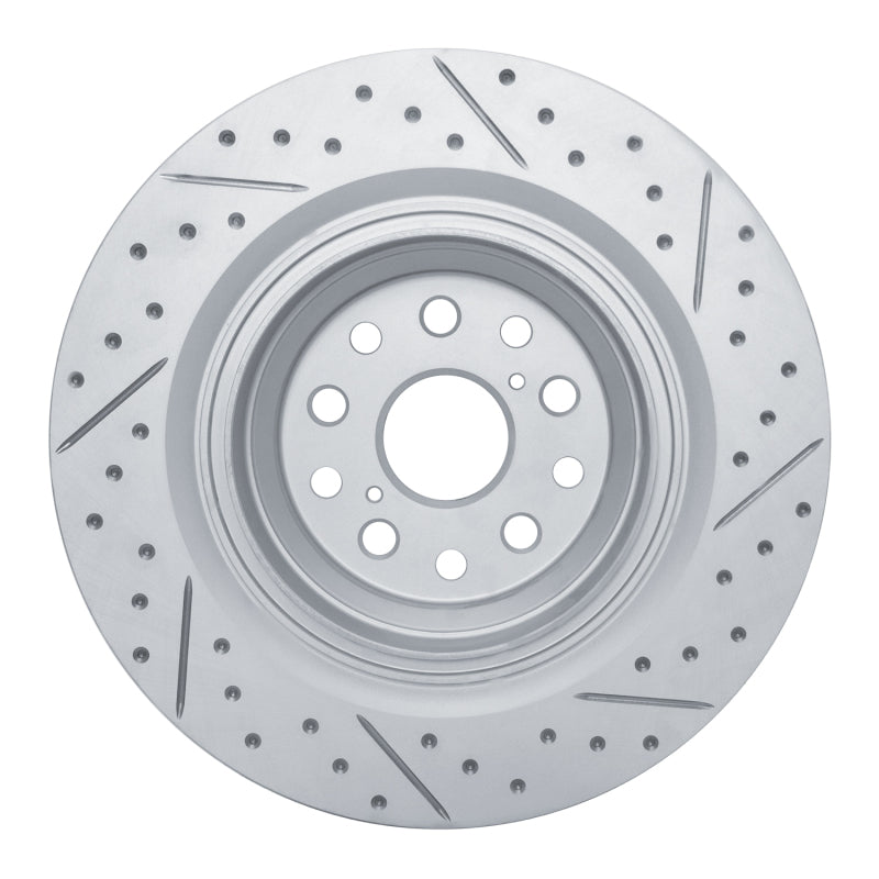 R1 Concepts R1 18-23 Lexus Ls500 Left Rear Drilled & Slotted Geo-Carbon Rotor