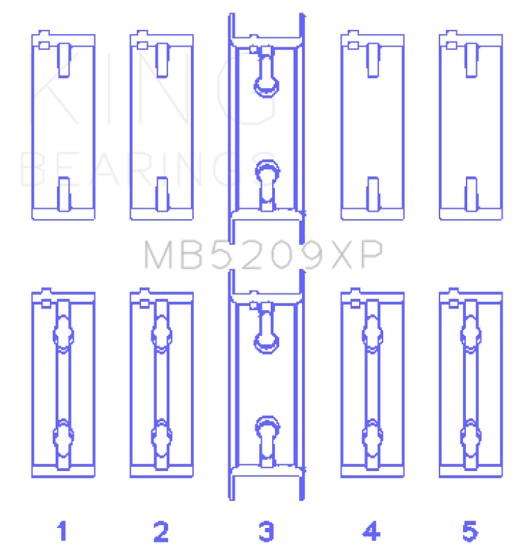 King Engine Bearings Mitsubishi 4G63 / 4G64 EVO I-IV 1992 (Size .025mm) Performance Main Bearing Set