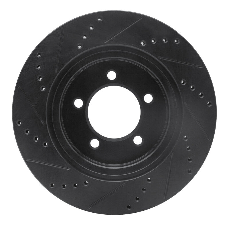 R1 Concepts R1 06-10 Ford Explorer Sport Trac Front Right Drilled & Slotted Black Brake Rotor