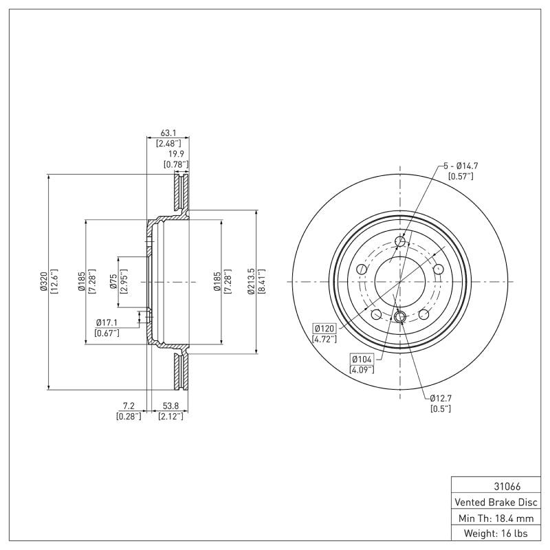 DFC 04-10 BMW 525I (USA/Canada) Rear GeoSPEC Coated Rotor