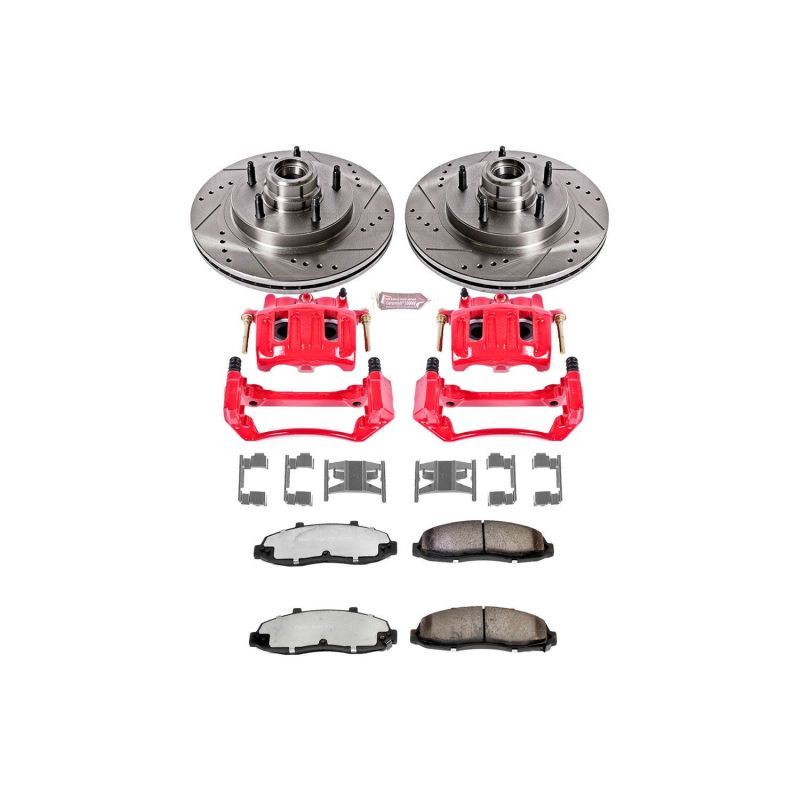PowerStop Power Stop 97-98 Ford F-150 Front Z36 Truck & Tow Kit w/Cals