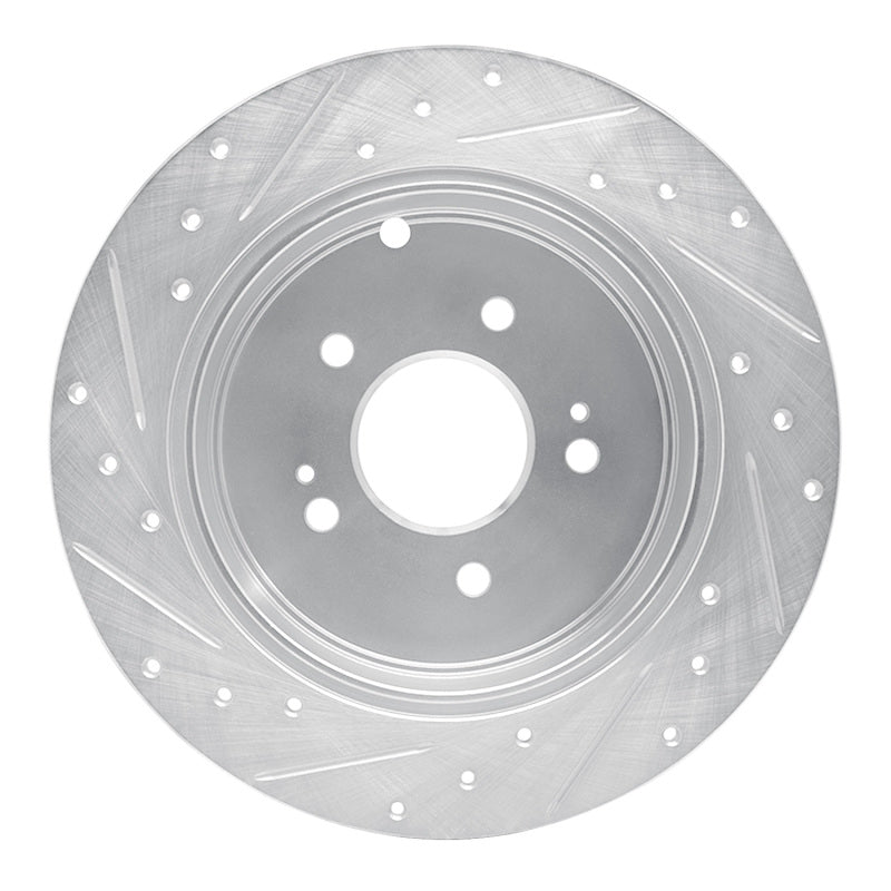 R1 Concepts R1 04-11 Mitsubishi Grandis (Mexico) Rear Right Drilled & Slotted Silver Brake Rotor