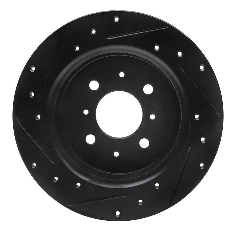 R1 Concepts R1 01-05 Acura EL Rear Right Drilled & Slotted Black Brake Rotor