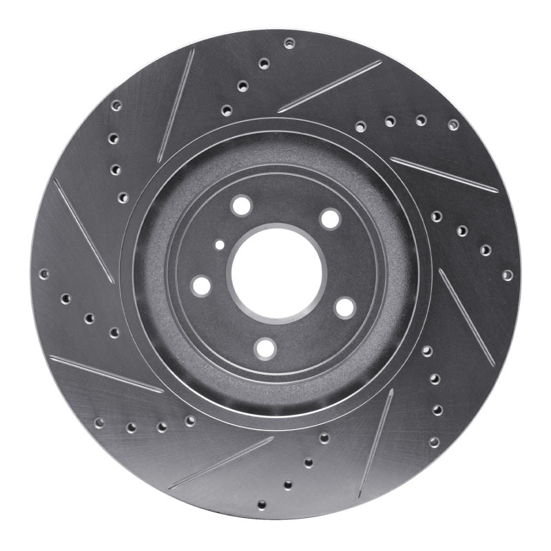 R1 Concepts R1 09-20 Nissan 370Z Front Right Drilled & Slotted Silver Brake Rotor