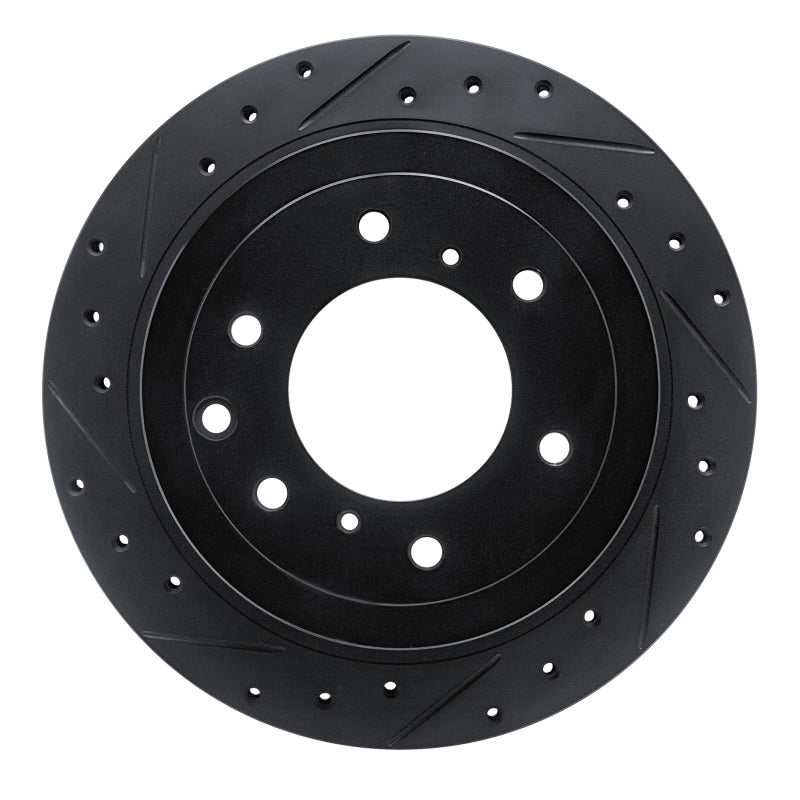R1 Concepts R1 08-14 Mitsubishi Montero Limited (Mexico) Rear Left Drilled & Slotted Black Brake Rotor