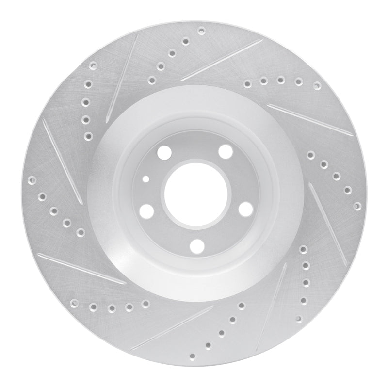 R1 Concepts R1 05-11 Audi A6 Quattro Front Right Drilled & Slotted Silver Brake Rotor