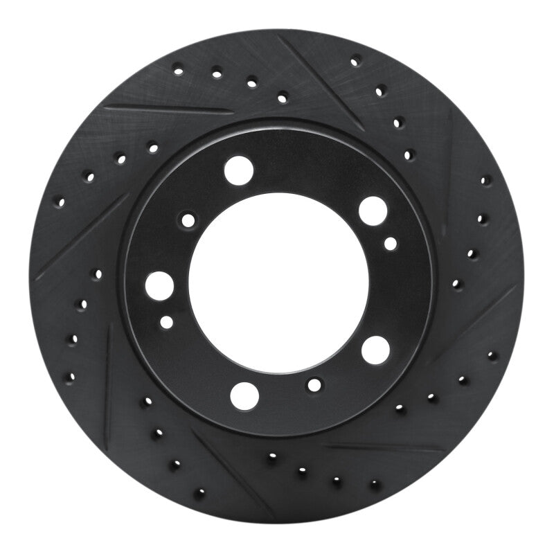 R1 Concepts R1 97-04 Porsche Boxster Rear Right Drilled & Slotted Black Brake Rotor