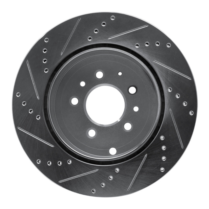 R1 Concepts R1 07-15 Mazda CX-9 Rear Right Drilled & Slotted Silver Brake Rotor