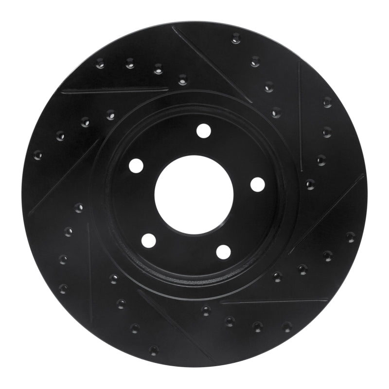 R1 Concepts R1 97-03 Jaguar XJR Front Left Drilled & Slotted Black Brake Rotor