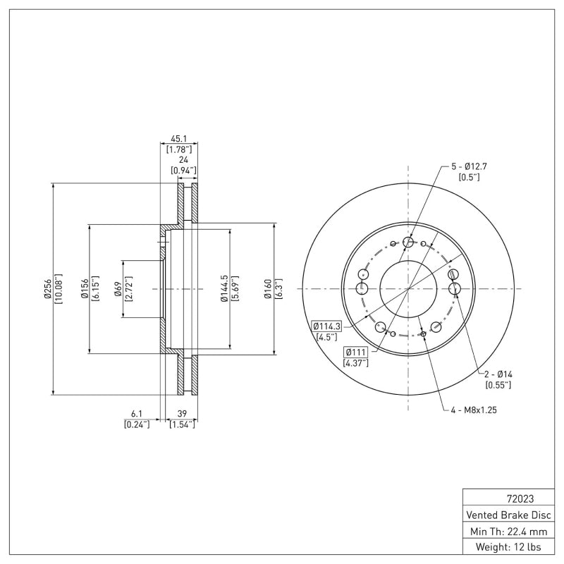 DFC 90-05 Chrysler Sebring Front Brake Rotor