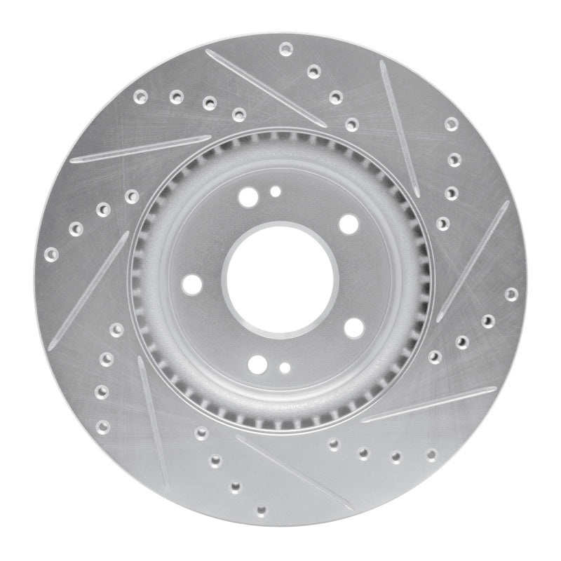 R1 Concepts R1 2020-2025 Hyundai Elantra Front Left Drilled & Slotted Silver Brake Rotor