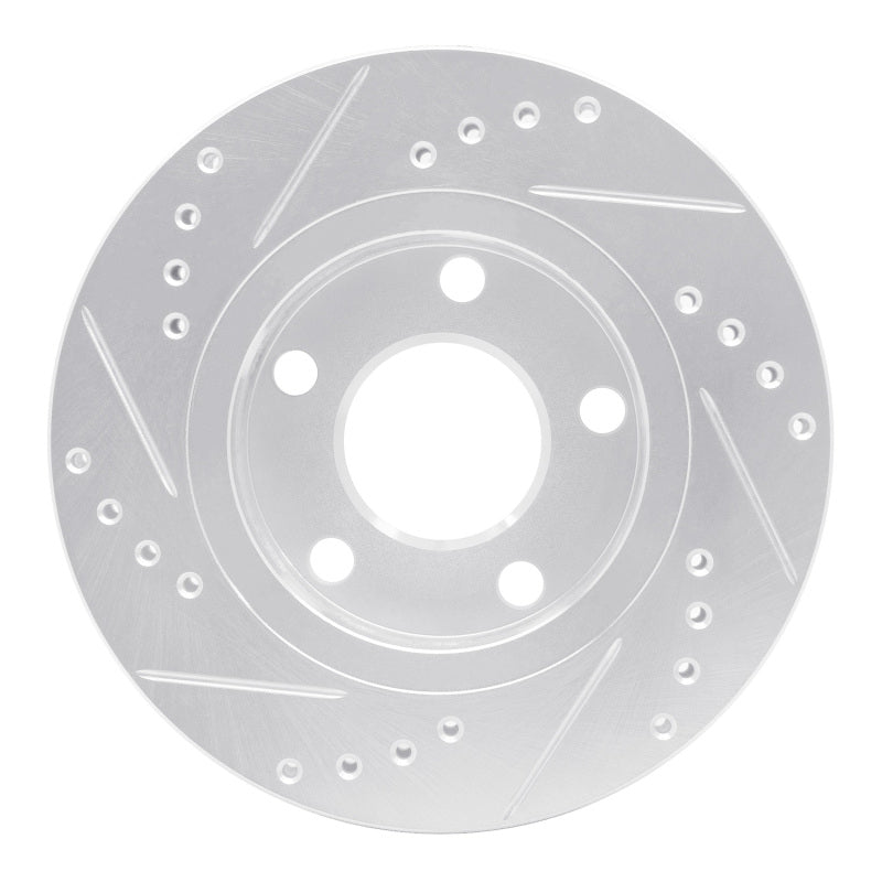 R1 Concepts R1 00-02 Audi S4 Rear Right Drilled & Slotted Silver Brake Rotor