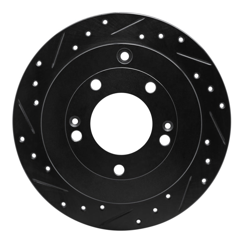 R1 Concepts R1 06-09 Hyundai Azera Rear Left Drilled & Slotted Black Brake Rotor