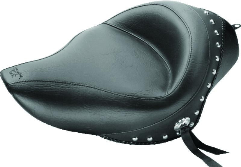 Mustang Motorcycle Mustang 04-21 Harley Sportster 4.5 Gallon Wide Touring Solo Seat w/Studs - Black