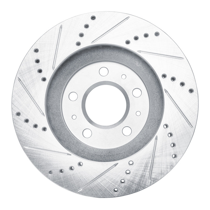 R1 Concepts R1 03-07 Cadillac CTS Front Right Drilled & Slotted Silver Brake Rotor