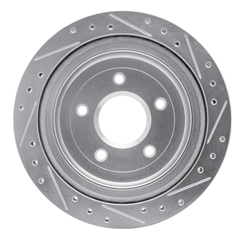 R1 Concepts R1 97-13 Cadillac XLR Rear Left Drilled & Slotted Silver Brake Rotor