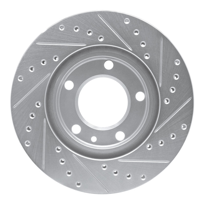 R1 Concepts R1 88-91 BMW M3 Front Left Drilled & Slotted Silver Brake Rotor
