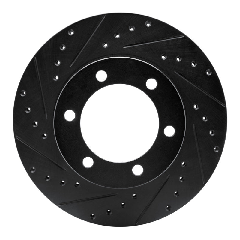 R1 Concepts R1 95-04 Toyota 4Runner Front Left Drilled & Slotted Black Brake Rotor