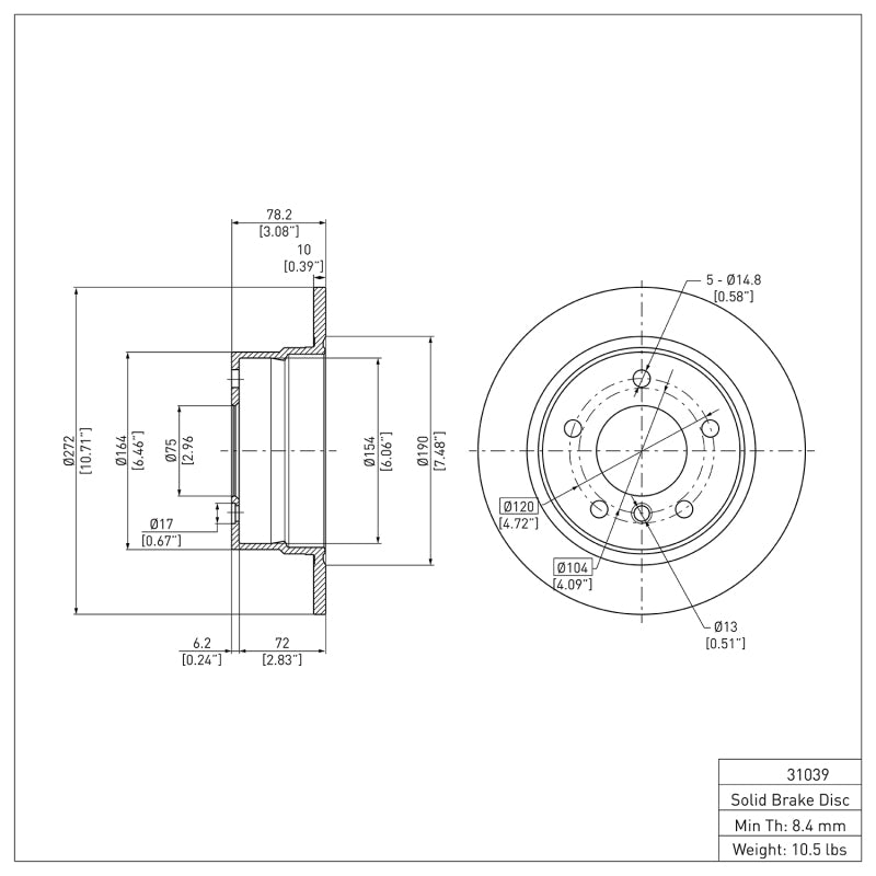 DFC 95-99 BMW 318ti Rear Brake Rotor
