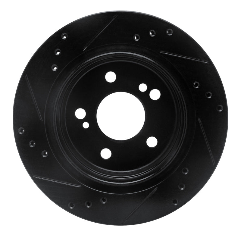 R1 Concepts R1 92-94 Mercedes-Benz 500E Rear Right Drilled & Slotted Black Brake Rotor