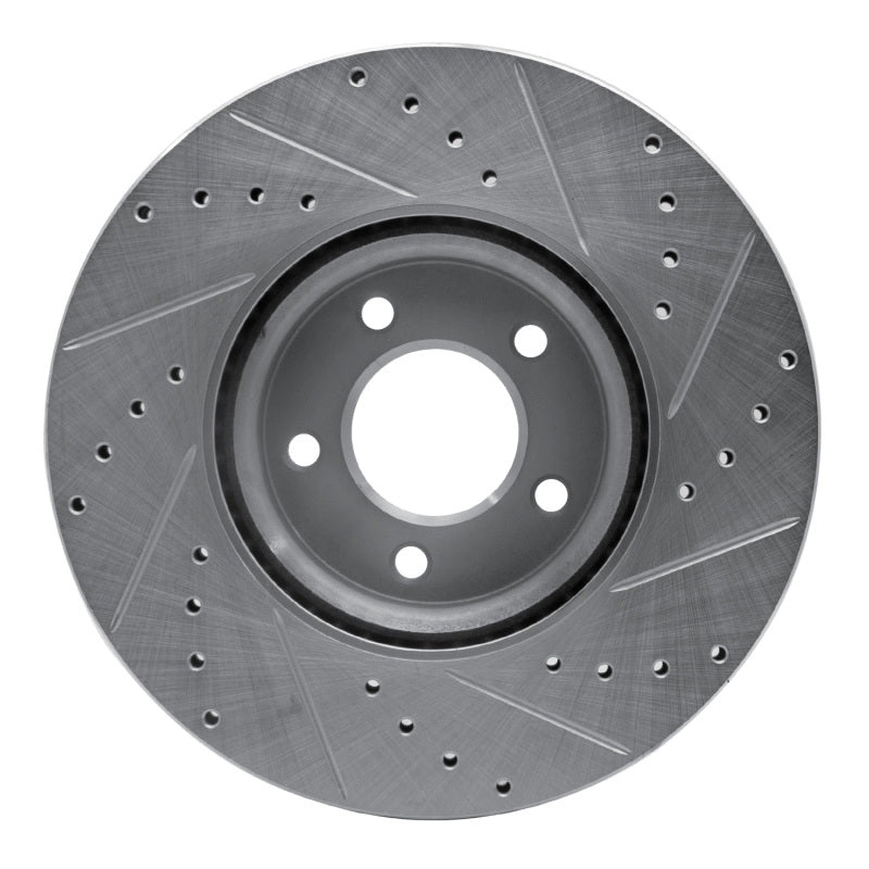 R1 Concepts R1 07-13 Mazda 3 Front Left Drilled & Slotted Silver Brake Rotor