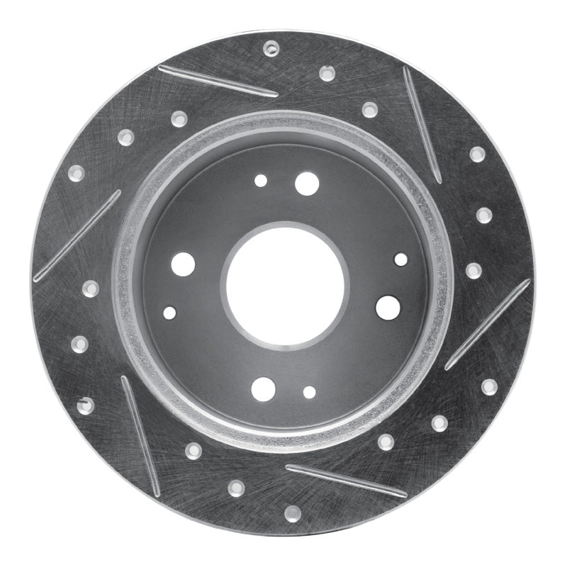 R1 Concepts R1 95-98 Acura TL Rear Left Drilled & Slotted Silver Brake Rotor