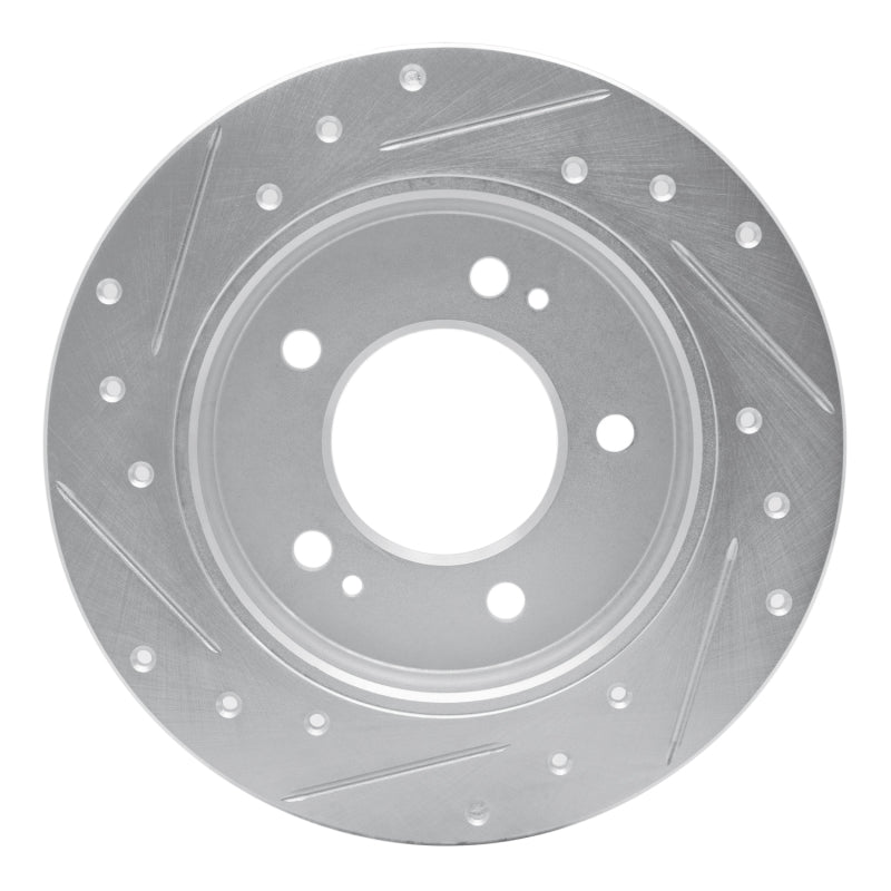 R1 Concepts R1 17-25 Hyundai Elantra Rear Right Drilled & Slotted Silver Brake Rotor