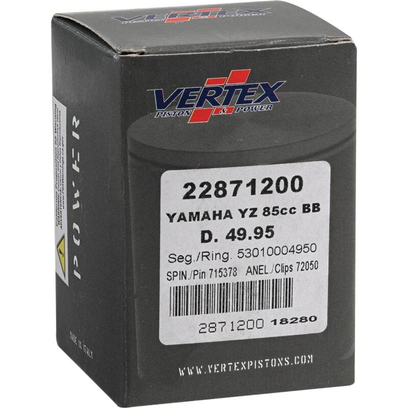 Vertex Pistons Vertex Piston 02-18 Yamaha YZ 85 85cc +2mm Cast Big Bore Piston Kit 92cc.