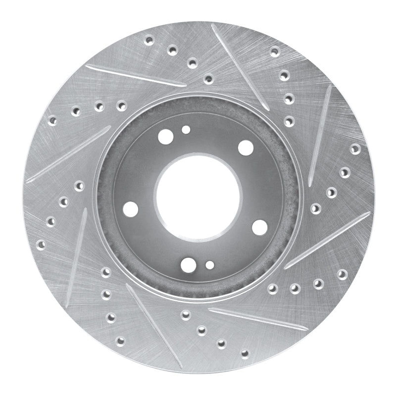 R1 Concepts R1 07-10 Kia Rondo (Canada) Front Left Drilled & Slotted Silver Brake Rotor