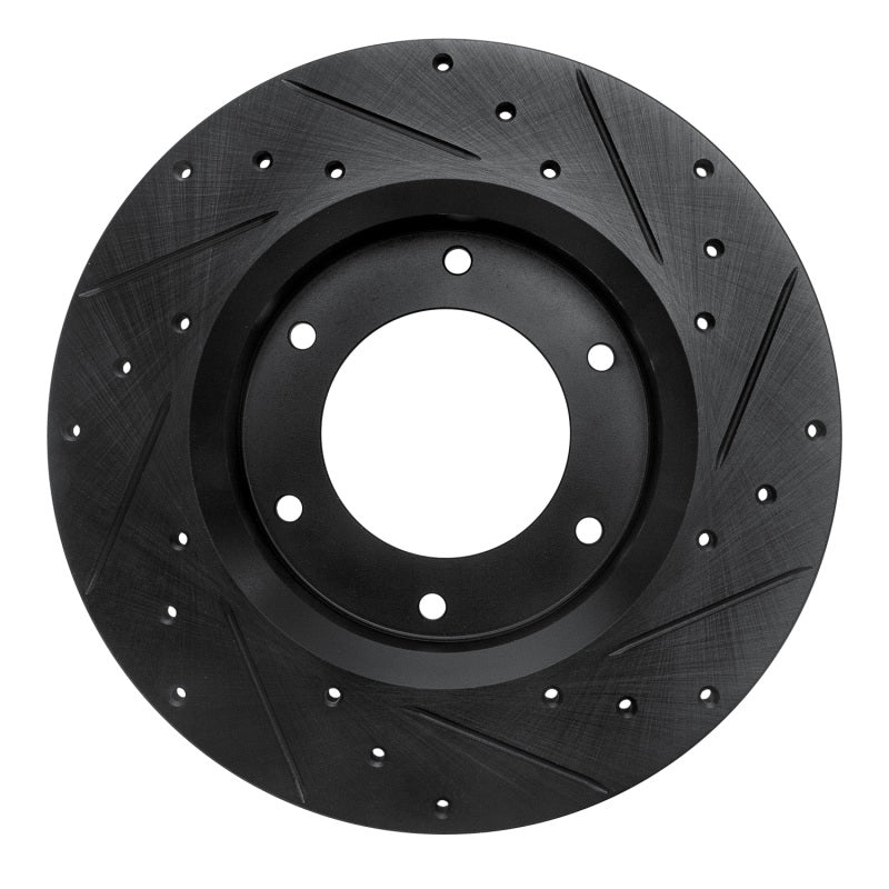 R1 Concepts R1 79-80 Toyota Pickup Front Left Drilled & Slotted Black Brake Rotor